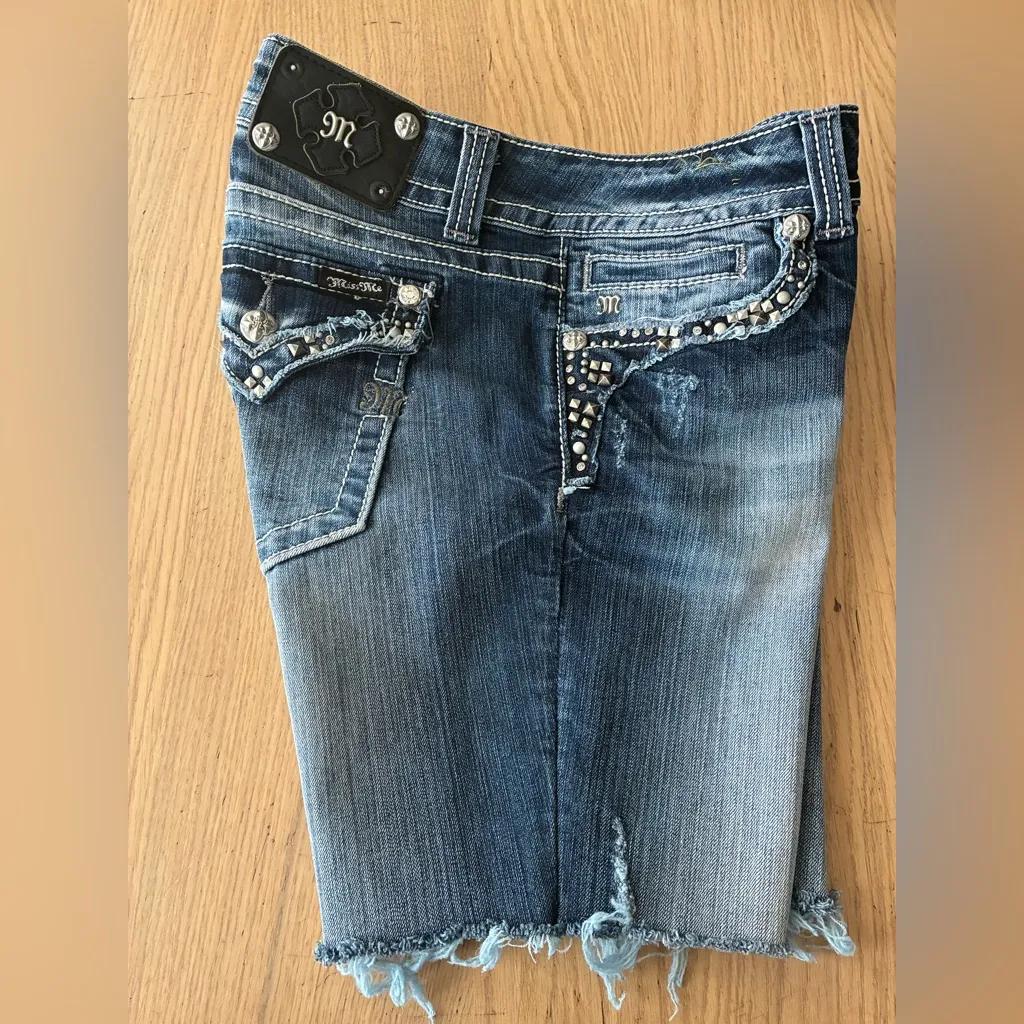 Miss Me Blue Denim Jeans Shorts 32 - Image 8
