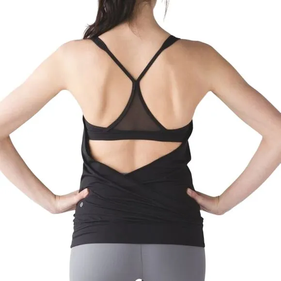 LULULEMON Women's  Minimalist Tank Black with Built In Bra Sz 10 - Image 2