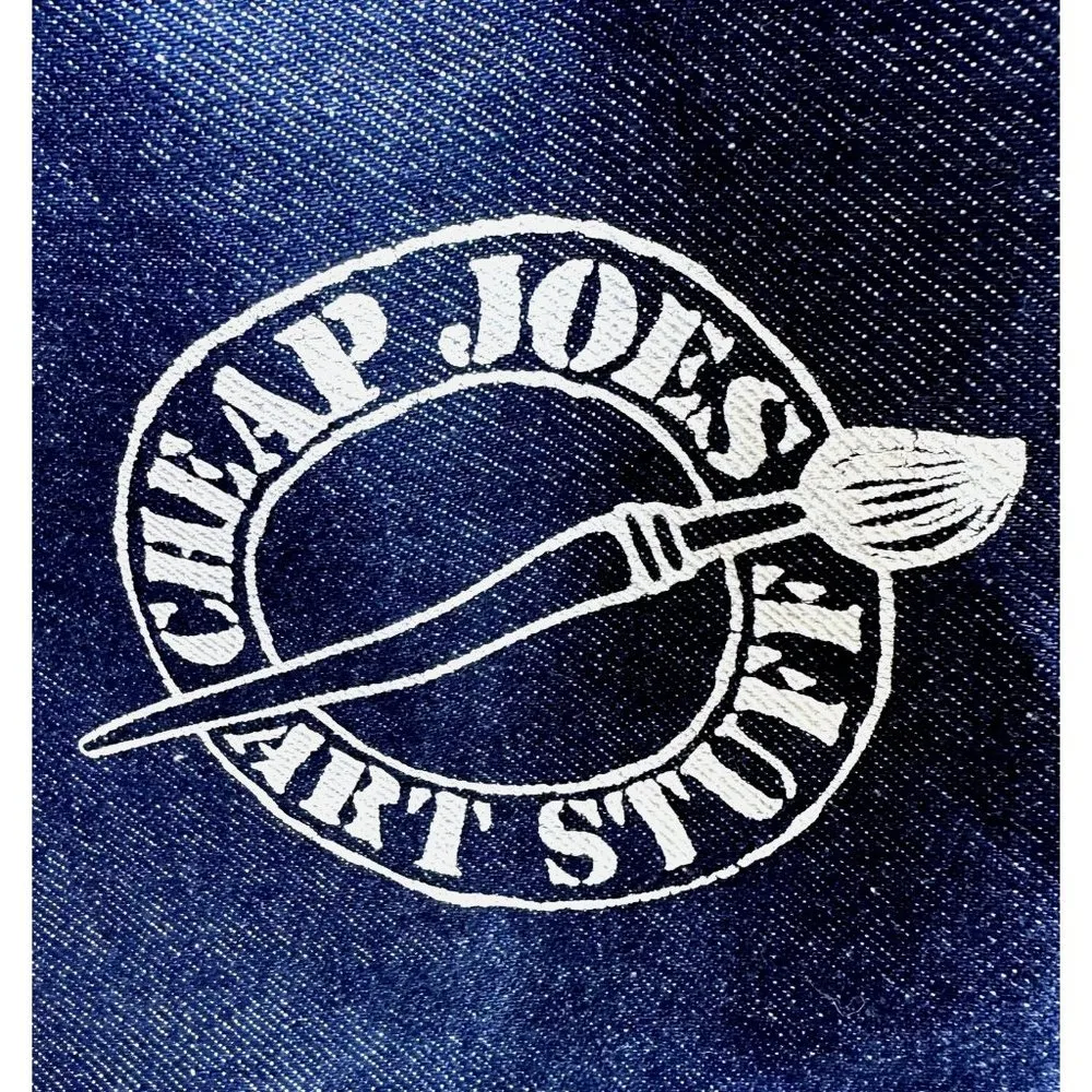 Vintage 90's Cheap Joe's Art Stuff Denim Tote Bag Rainbow Straps Large … - Image 3