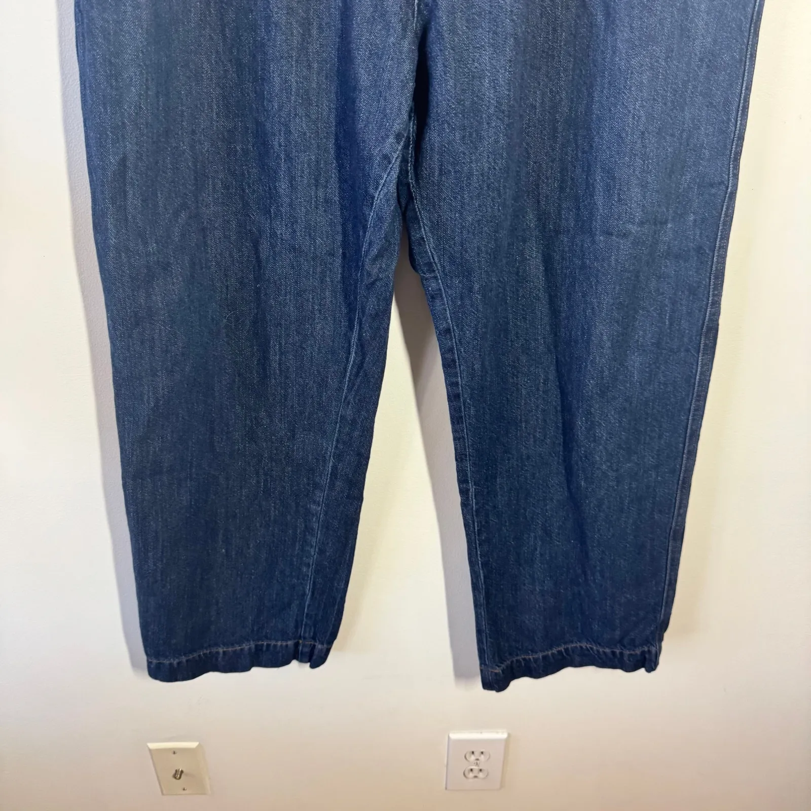 AYR The Jitney Jean Women 31 Blue Dark Wash Wide-leg Minimal Made in USA Modest - Image 5
