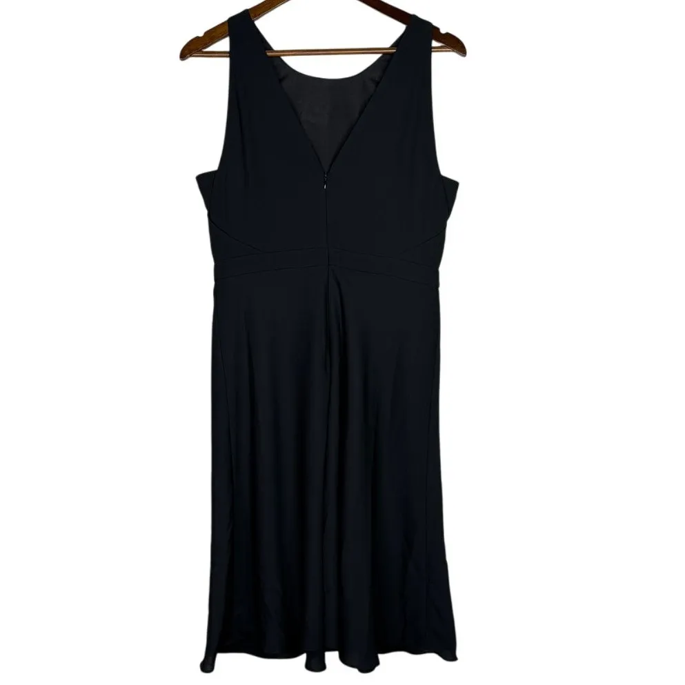 NWT J. Crew Flowy Sleeveless Sheath Midi Dress Lined V Back Zip Up 10 Black - Image 4