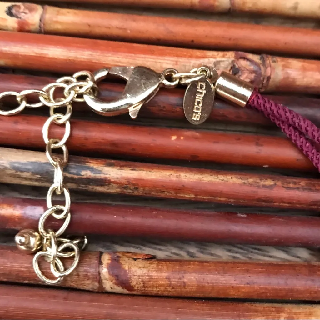 Chico's Bold Burgundy Red Two Strand Necklace - Image 6