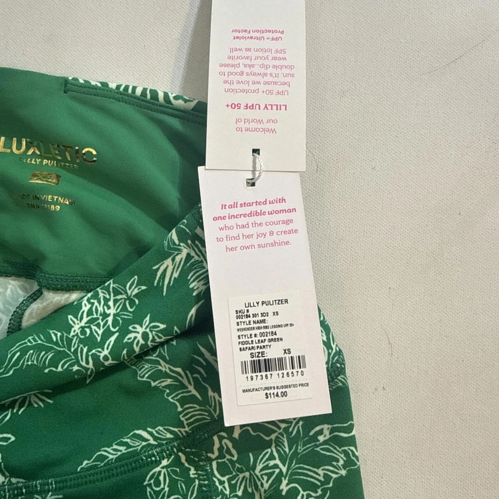 Lilly Pulitzer Luxletic High Rise Weekender Leggings Fiddle Leaf Green Safari - Image 6