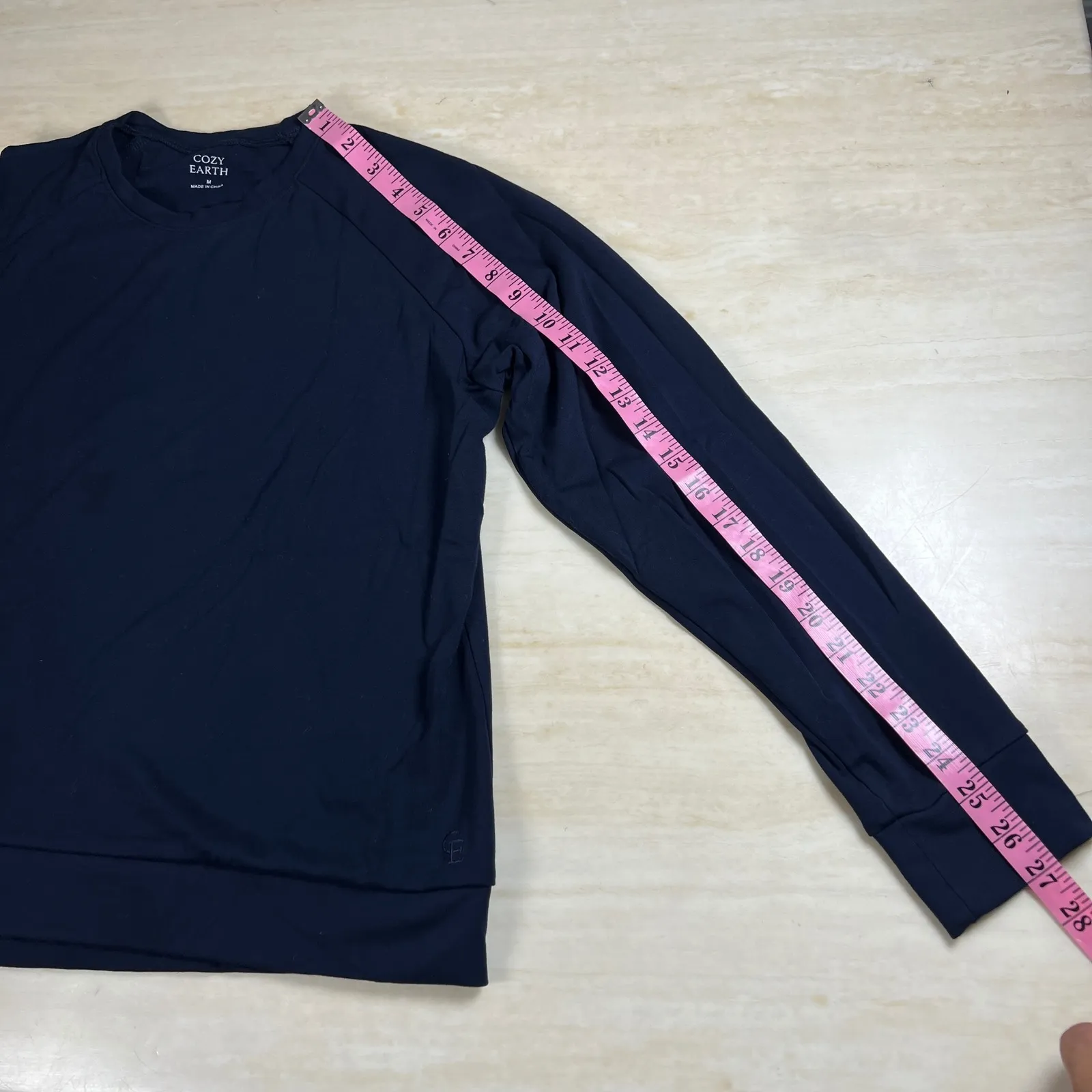 Cozy Earth Navy Blue Raglan Sleeve Crewneck Sweatshirt Top Size M Size M - Image 9