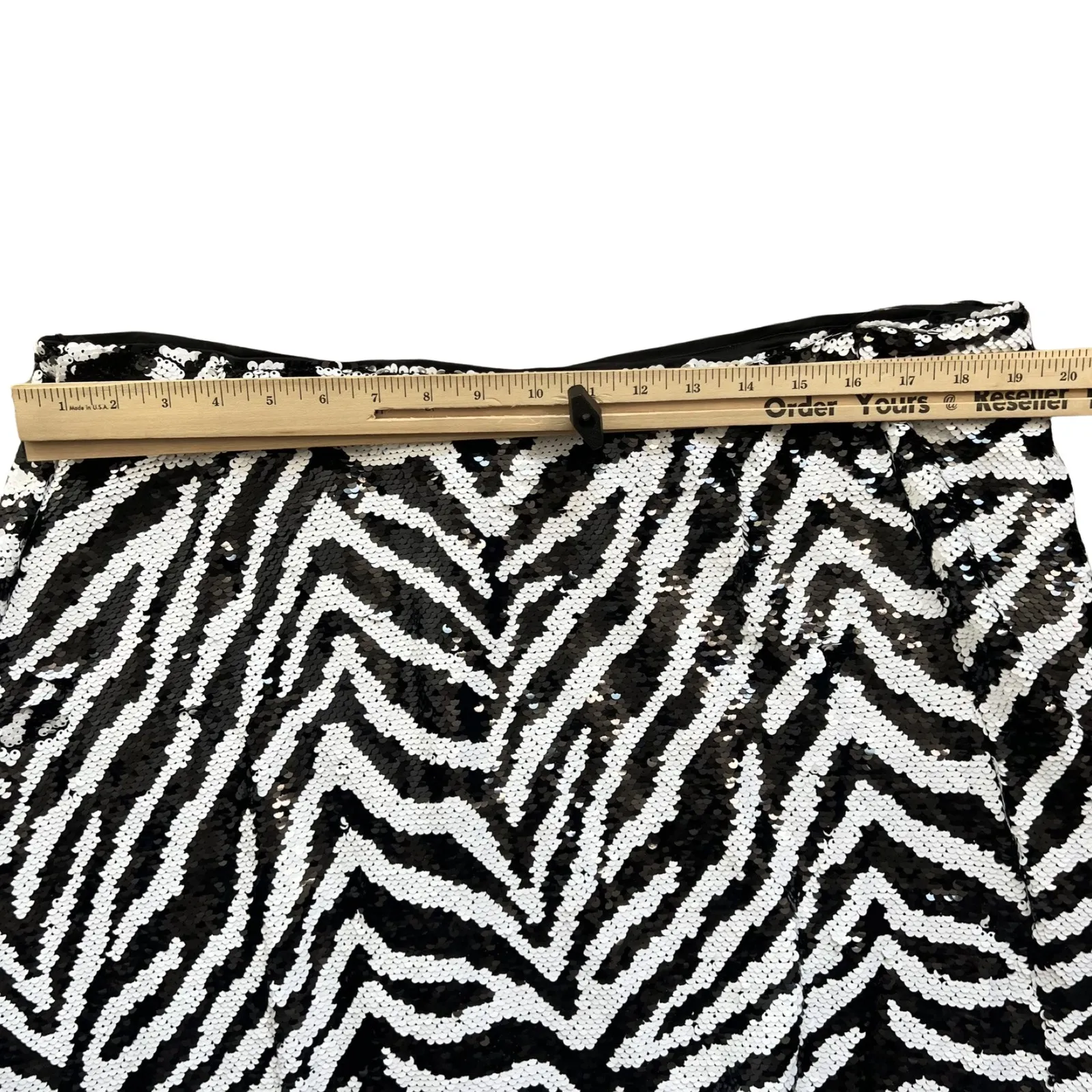 Novella Sequin Black White Zebra Animal Print A - Image 6