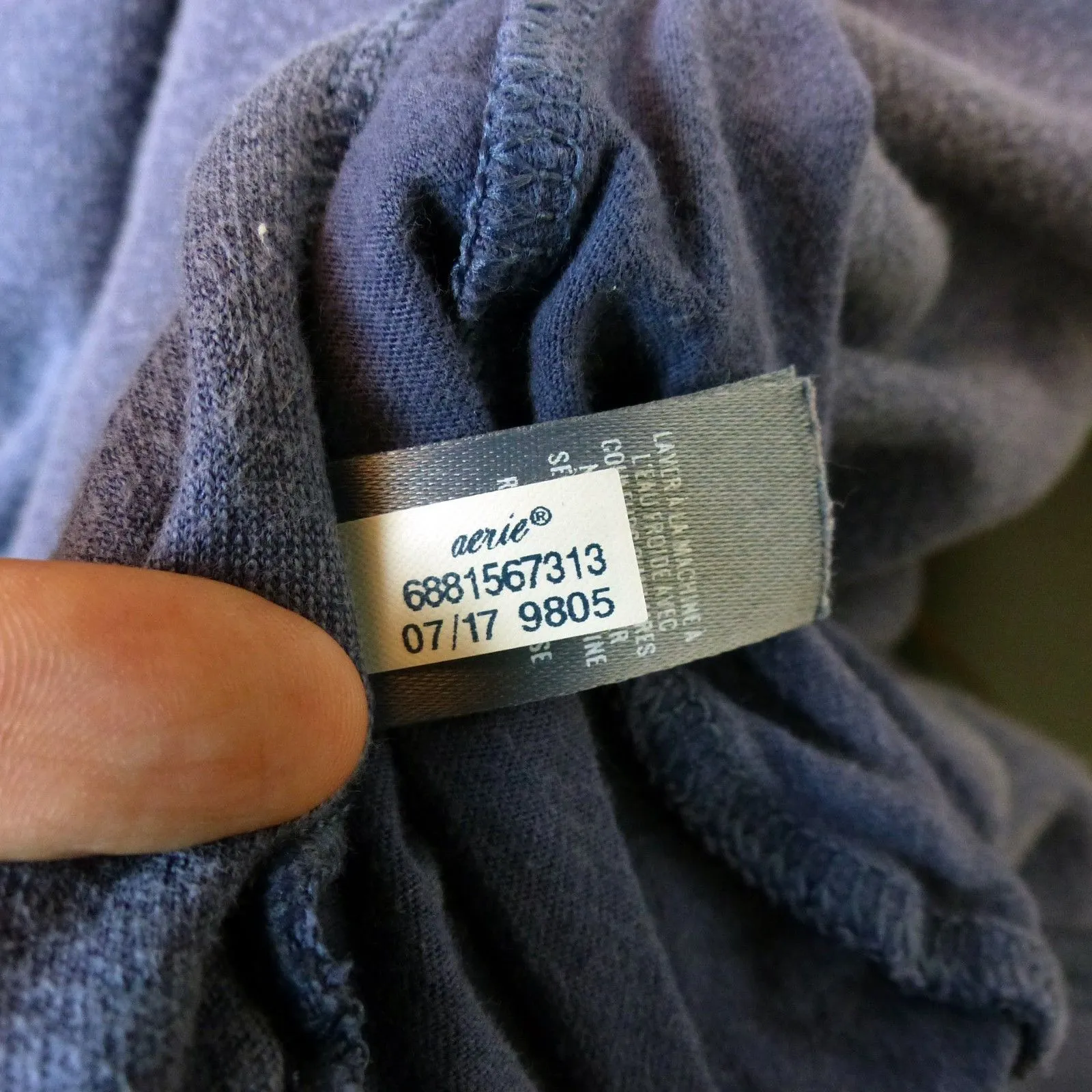 Aerie Hoodie Women XXL Blue  Velour Crop Zip Up Raglan Sleeves Pockets Lounge - Image 10