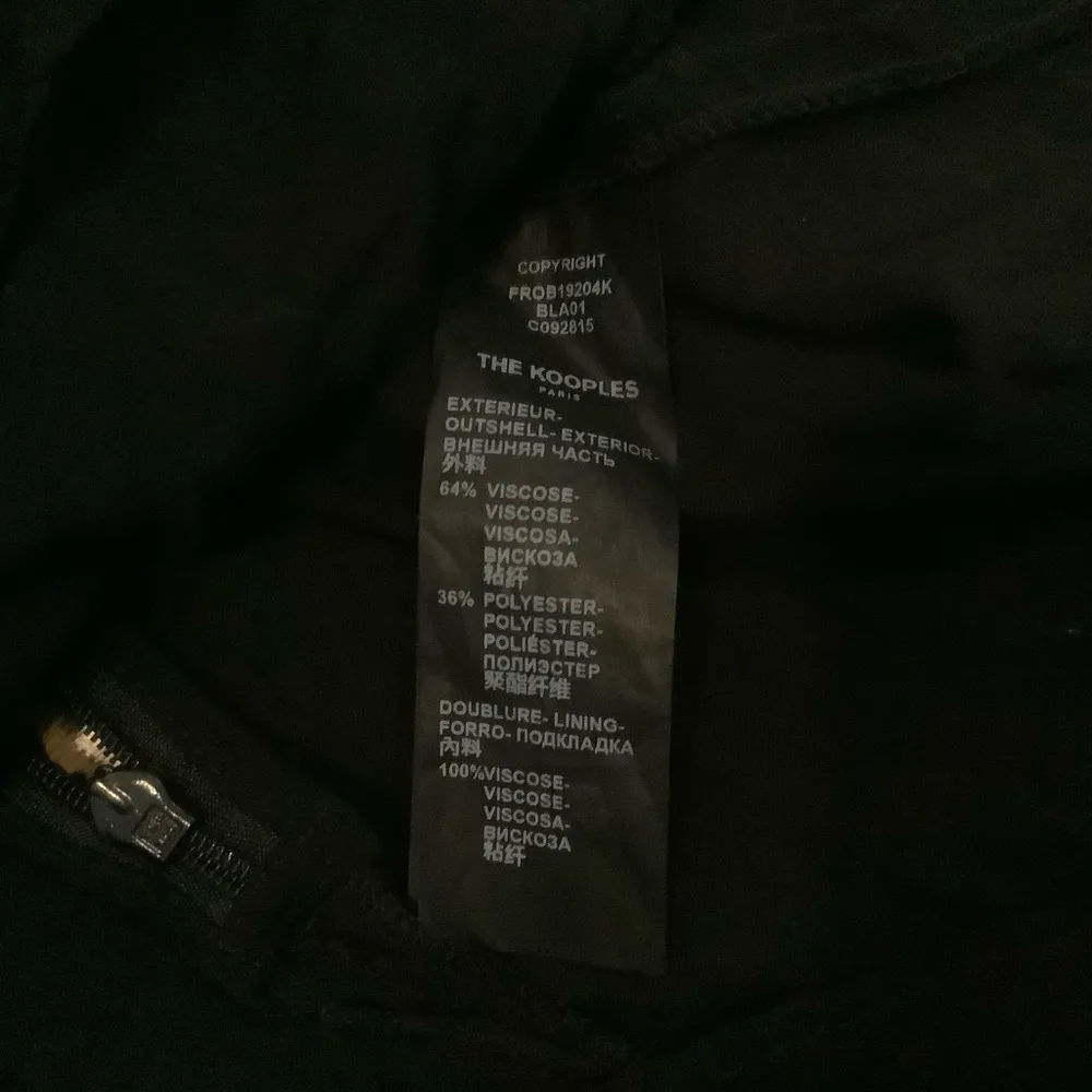 The kooples dot illusion dress black size XS long sleeve lace with front slit - Image 9