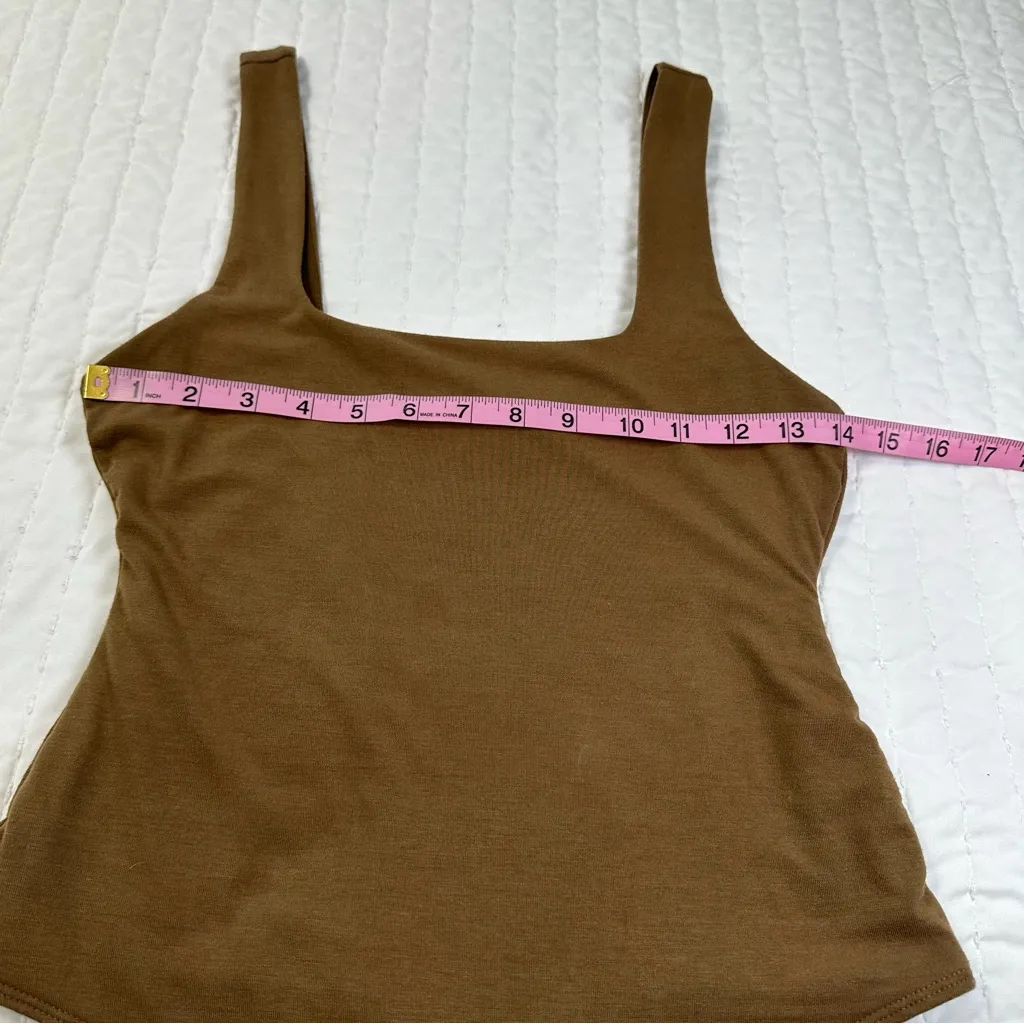 Good American Modern Scuba Brown Light Mocha Bodysuit - Image 6