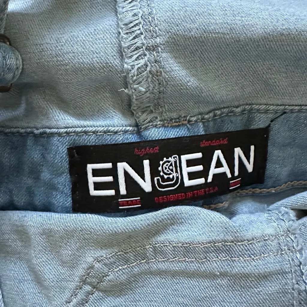 Skinny Slim Fitted Denim Overall Pants Blue Size undefined - Image 8