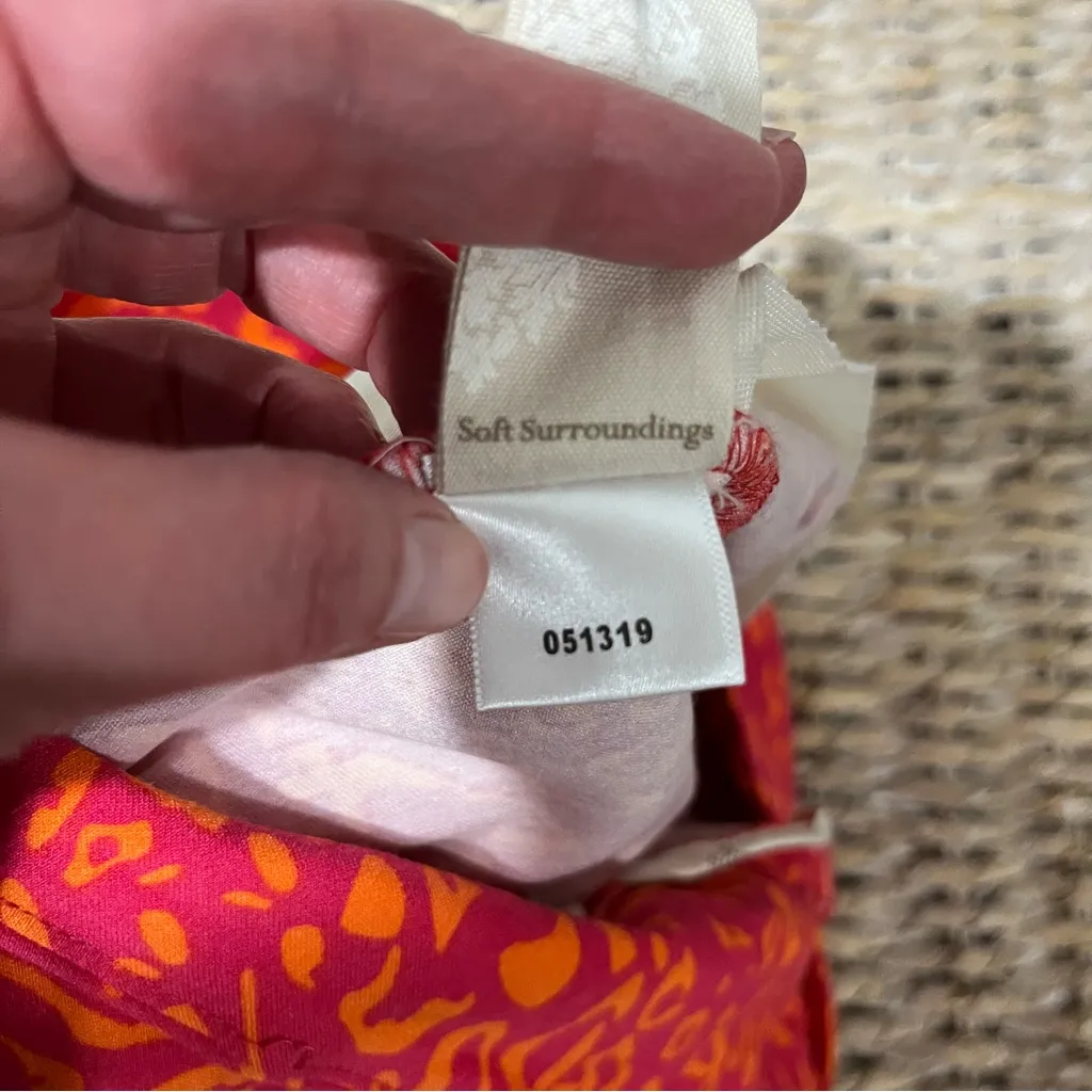 Soft Surroundings Pants Womens Size Large Pink Orange Leopard Stretch Neon - Image 8