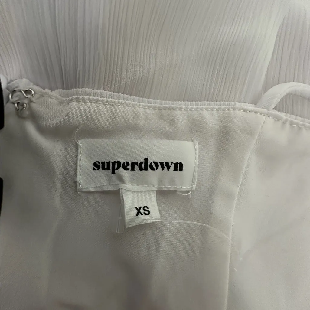 Superdown Revolve Beverly Cami Dress White Ruched Sweetheart Sun Dress Size XS - Image 8