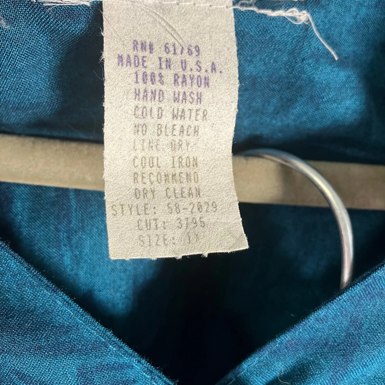 Casual Corner Woman Teal Abstract Rayon 2‑Piece‎ Set 1X USA Made Retro 80's 90's Blue - Image 7