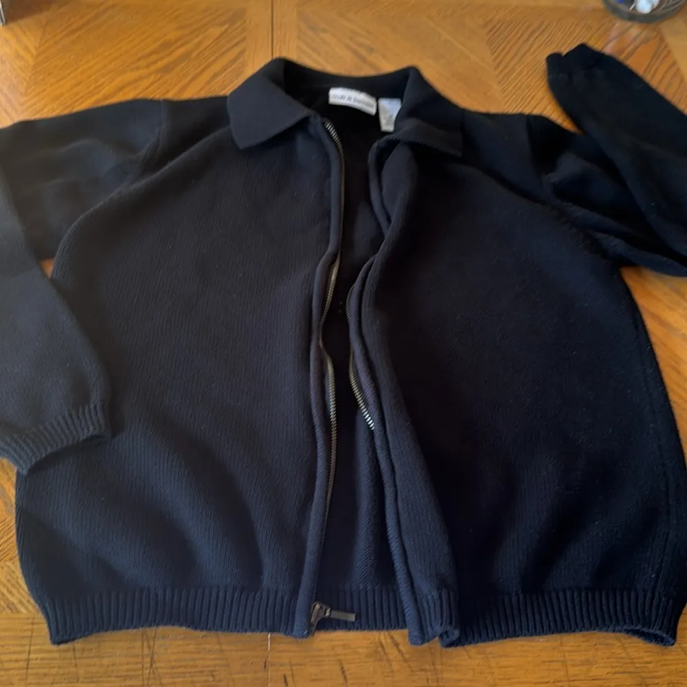 Croft & Barrow Black Zip-Up Sweater - Image 4