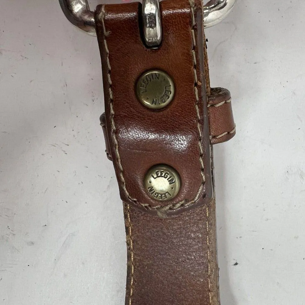 Vtg Silver Creek Sz 28 Belt USA Southwest Genuine Leather Native Rainbow Women’s Brown - Image 3