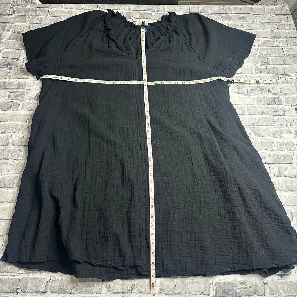 EUC Old Navy Black Short Sleeve Demi Swing Cotton Dress Size 3X (RN 54023) - Image 10