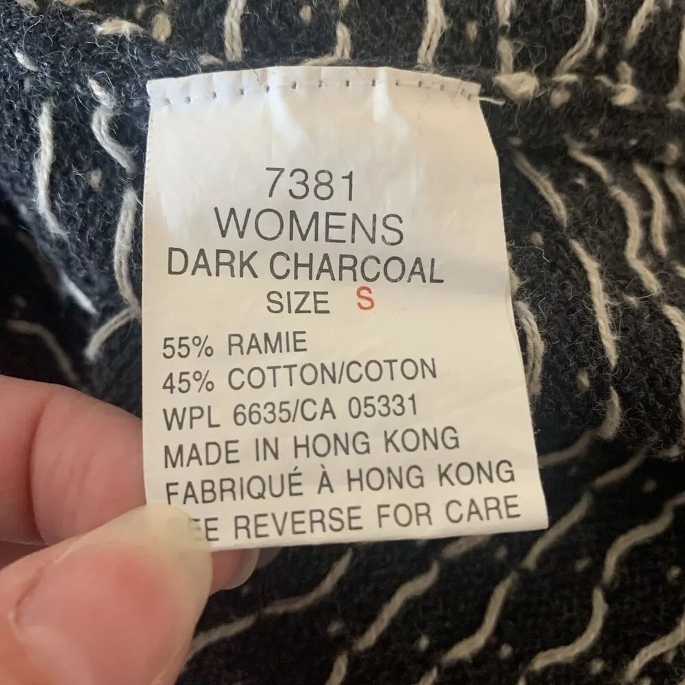 Woolrich Full Zip Ramie Cotton Nordic Fair Isle Sweater Women’s Sz S Gray Red - Image 7