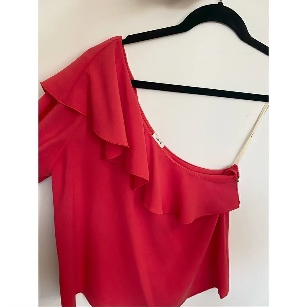 Aritizia Allaire Ruffle One Shoulder Blouse Top - Image 5