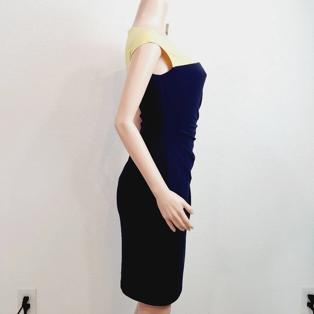 Ralph Lauren Navy & Yellow Colorblock Sheath Dress Size:  4 - Image 12