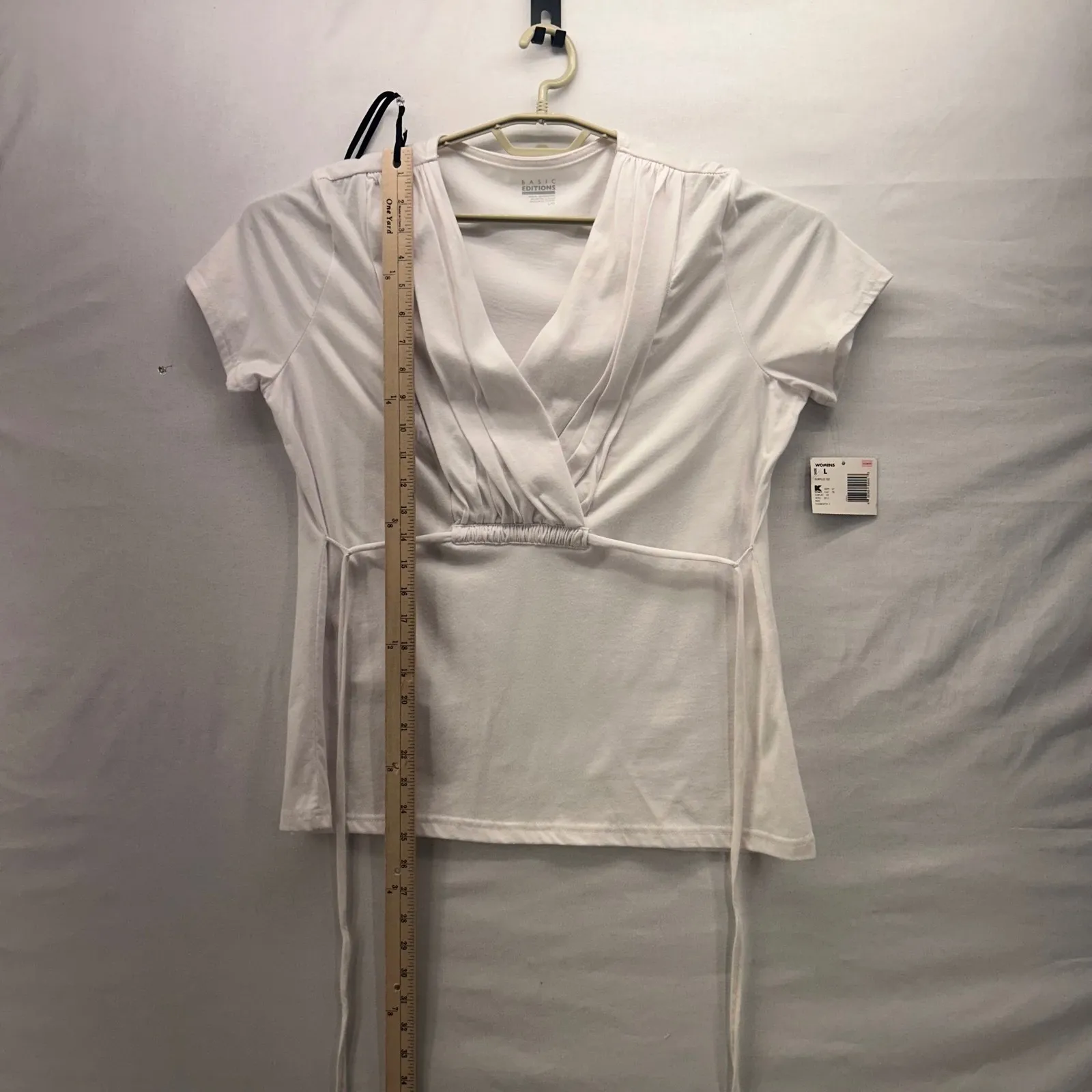 Basic Editions White Baby Doll Top‎ Large - Image 9