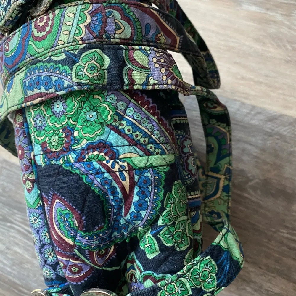 Vera Bradley Blue‎ Rhapsody Paisley Floral Quilted Cotton Backpack Travel Bag - Image 8