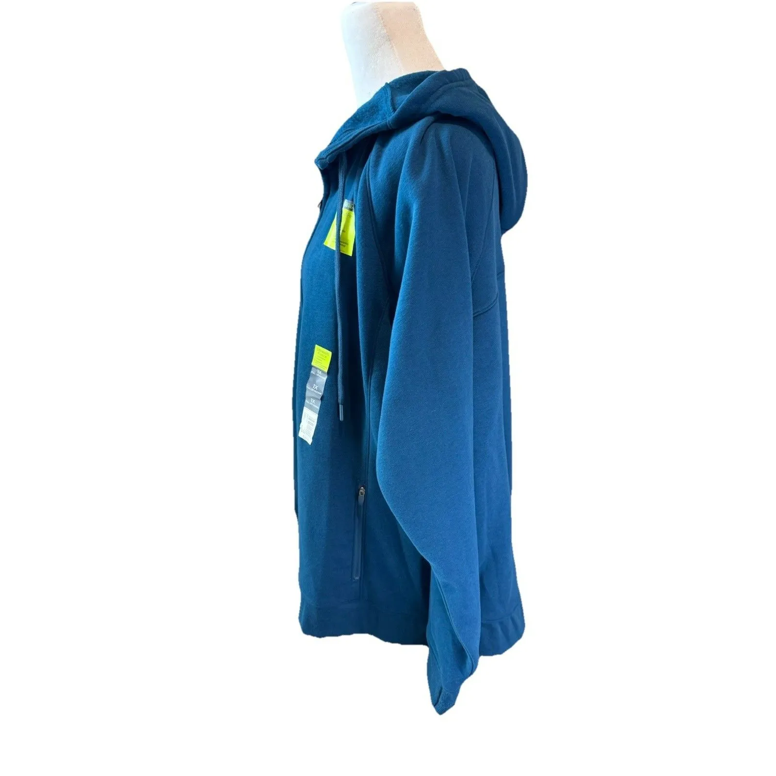 Tek Gear Hoodie Size 1X Ultrasoft Fleece Jacket Blue Long Sleeve Women's NWT - Image 5