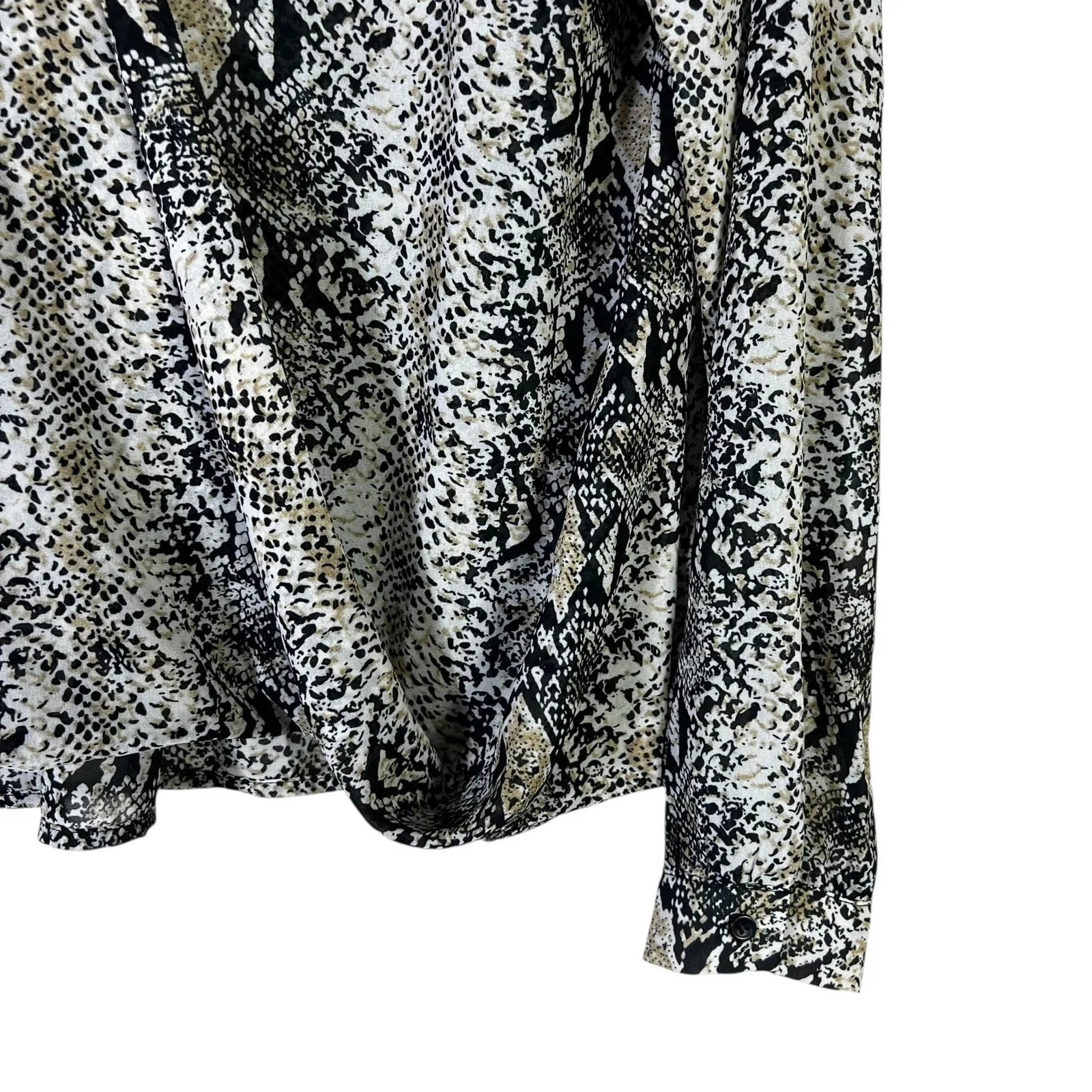 Endless Rose Snake Sleeve Surplice Top Womens M Black Tan Long Sleeve Gothic - Image 4