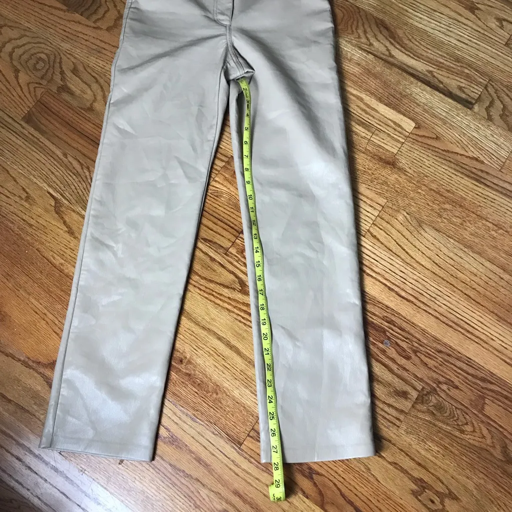 Aritzia Wilfred Melina Tan High-Waisted Faux Leather Pants - Image 11