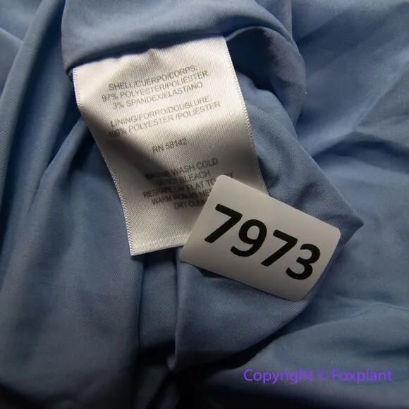 New! Maggy London blue tie waist faux wrap round neck sleeveless drses, size 24W - Image 14