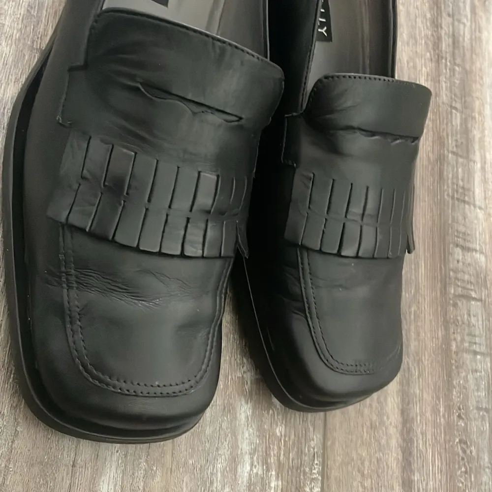 Bally Leather Black Square toe Loafers Size 8 - Image 10
