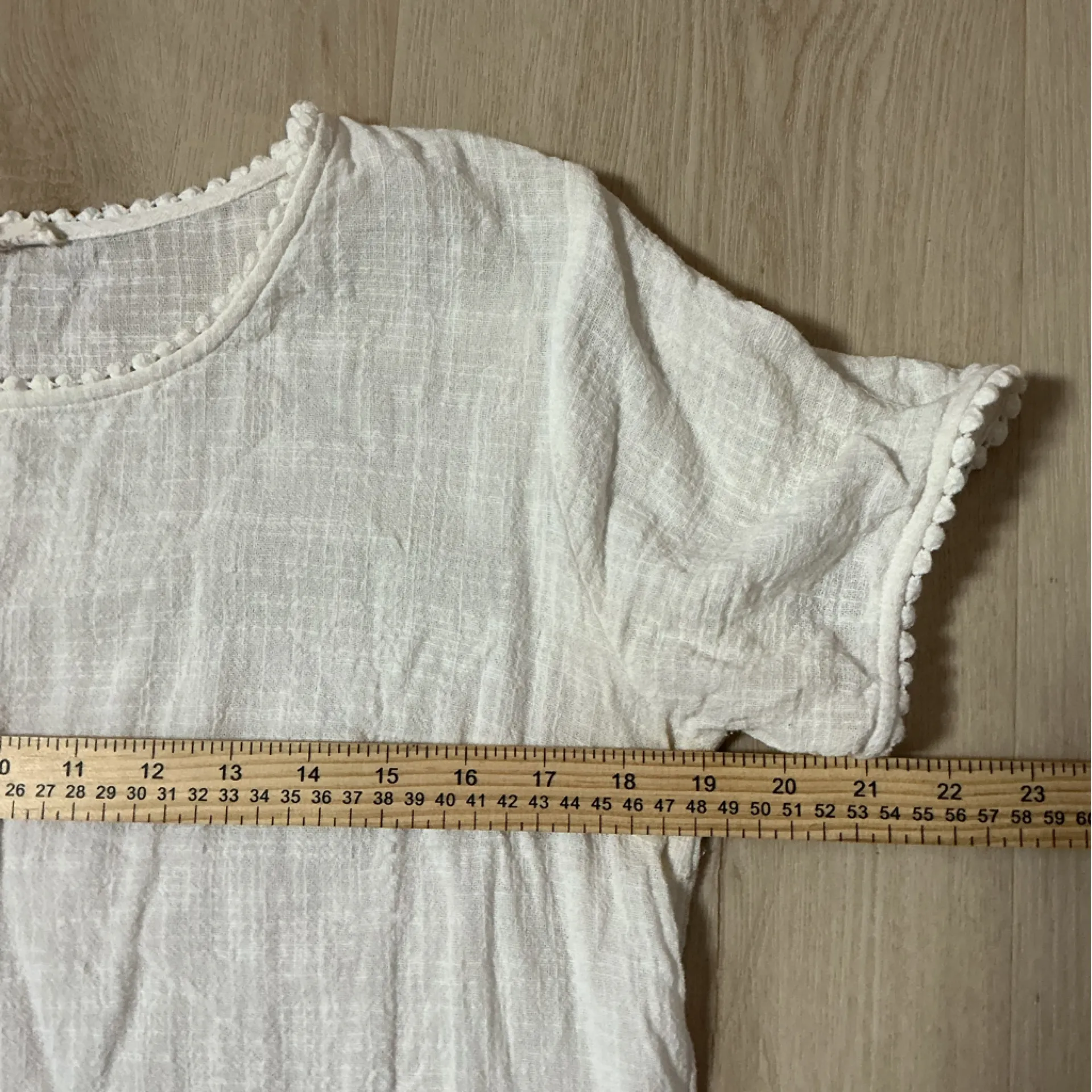 White Lace Trim Tunic Top‎ Short Sleeve Casual Bohemian Style Blouse - Image 5