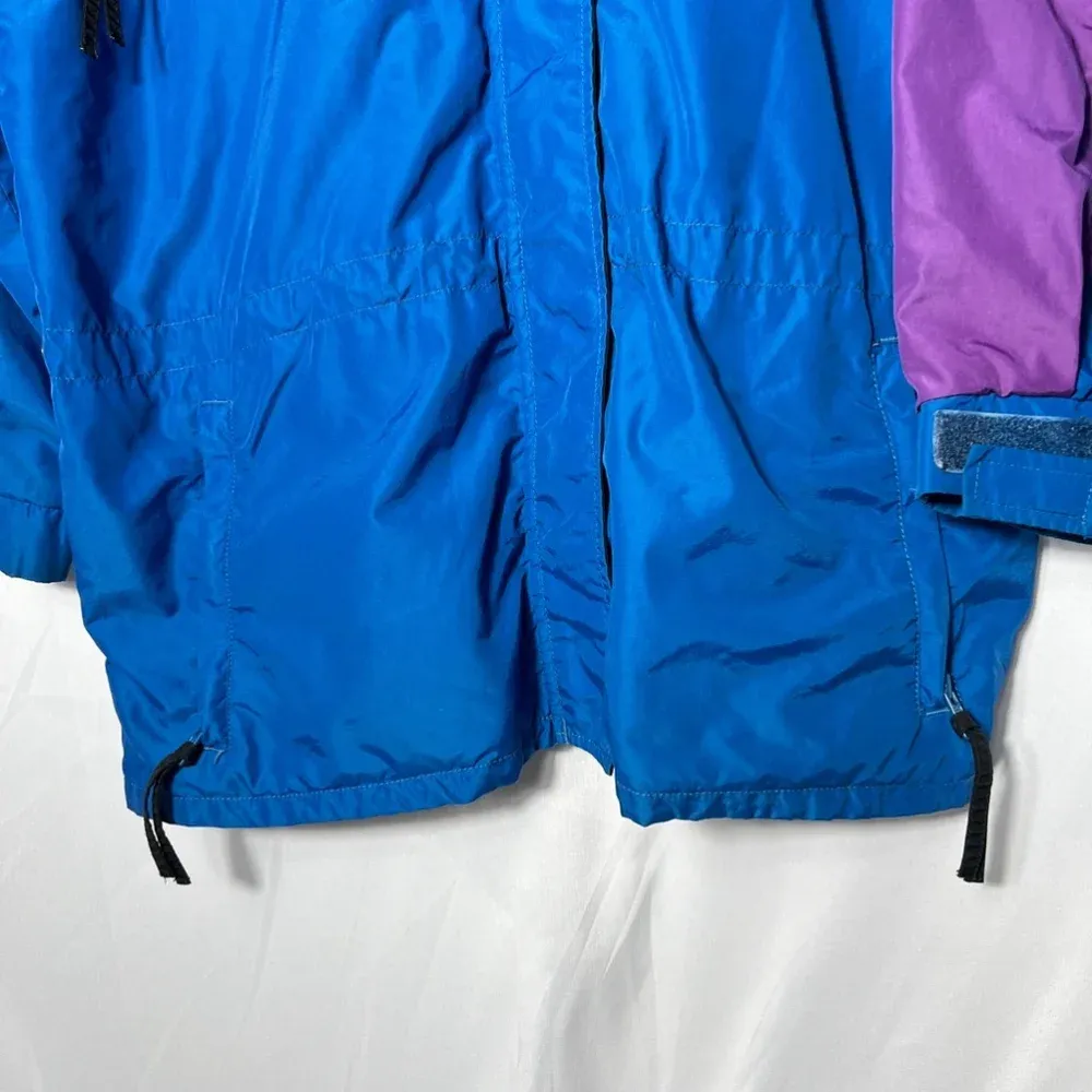 Vintage Columbia Radial Sleeve Colorblock Jacket L‎ Blue Purple - Image 2