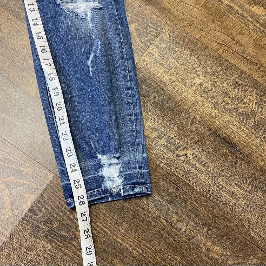 Good American Good Waist Crop High Rise Distressed Jeans Blue Womens Size 15 - Image 8