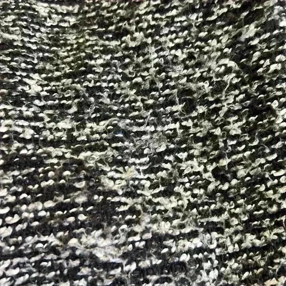 Shopper Tweed Puffer Lined Heavy Winter Coat Jacket Size Large Black White - Image 8