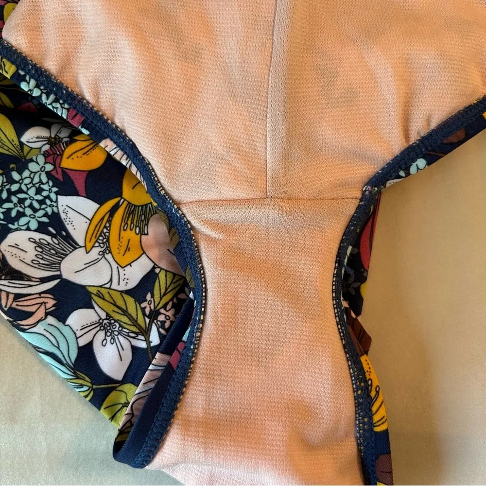 Beach Betty Miracle Brands Blue Floral Ruffle Strap Tie One Piece Swimsuit XL - Image 10