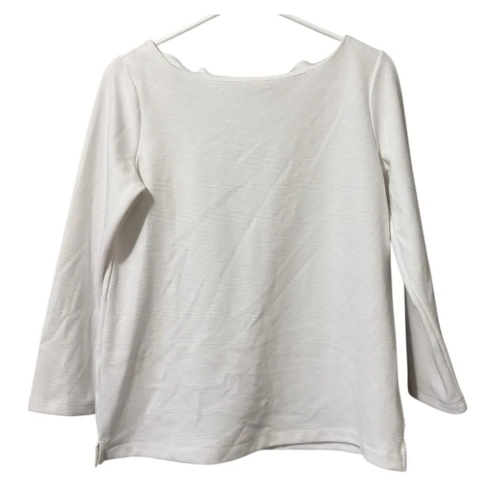 Old Navy Womens Sweater Size Small White Long Sleeve Back Zipper Preppy‎ City - Image 2