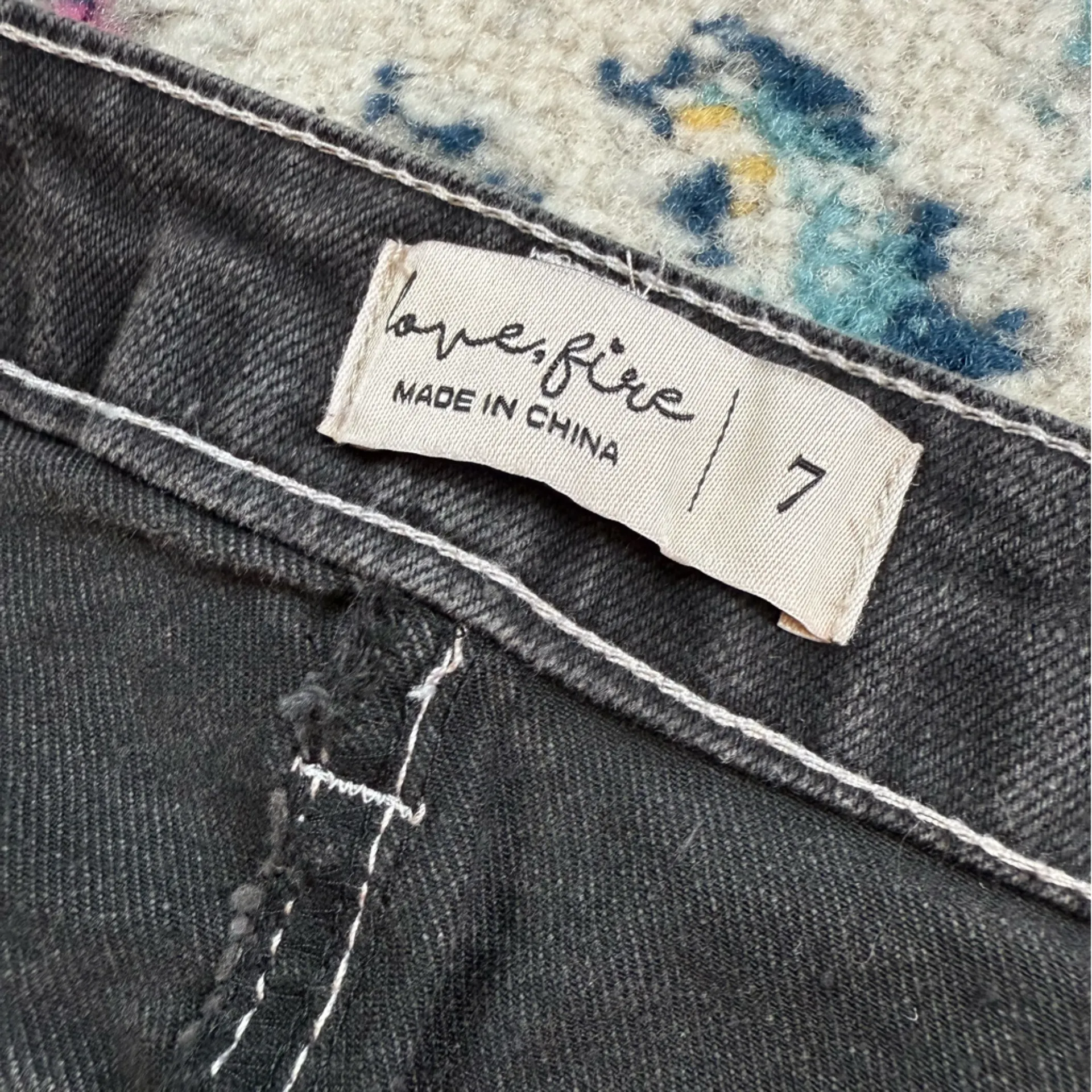 Love, Fire Denim Cargo Maxi Skirt Juniors Size 7 Black - Image 6