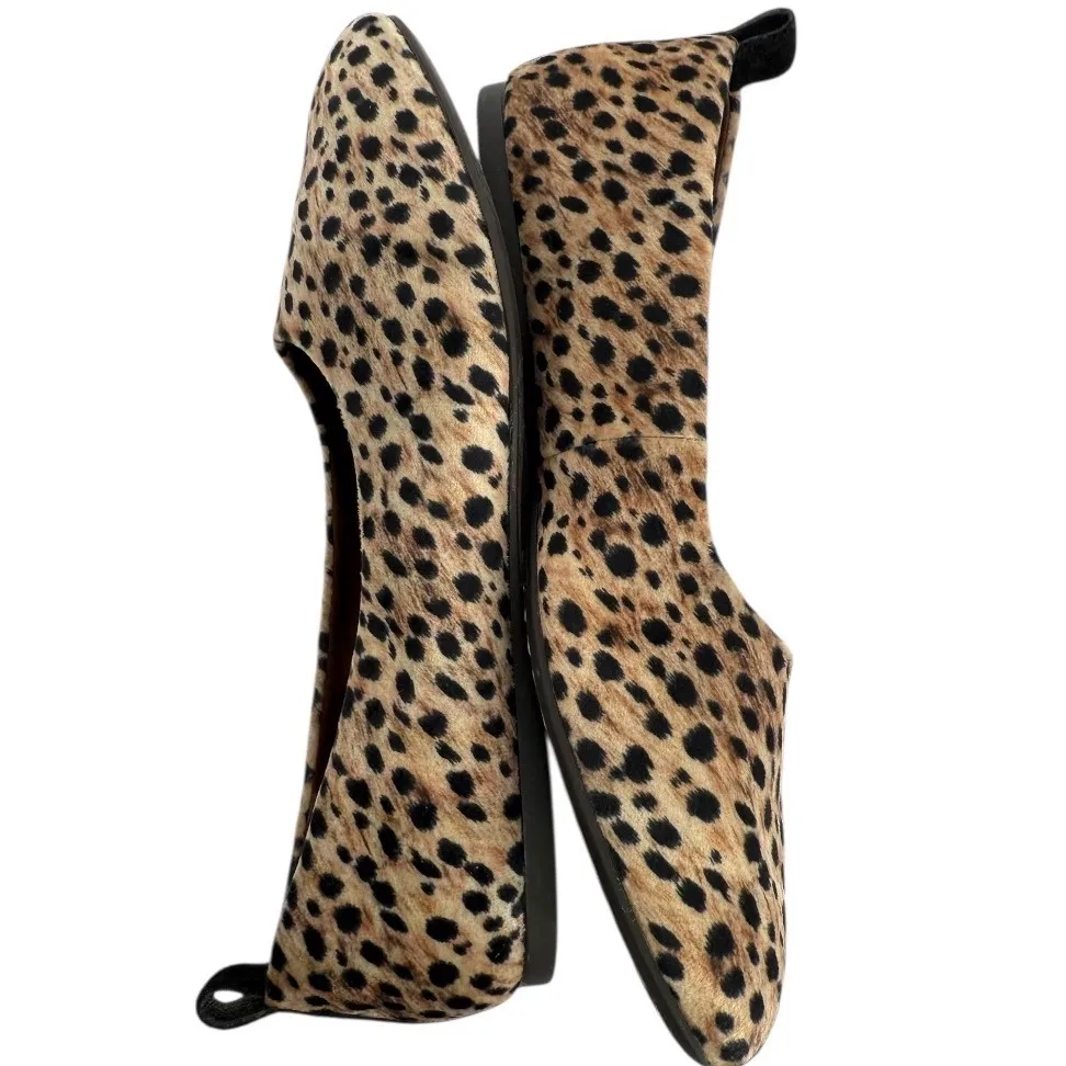 Born Women's Boca Leopard Print Ballet Flats Size 8M Fabric Loafers Animal Print Tan - Image 7