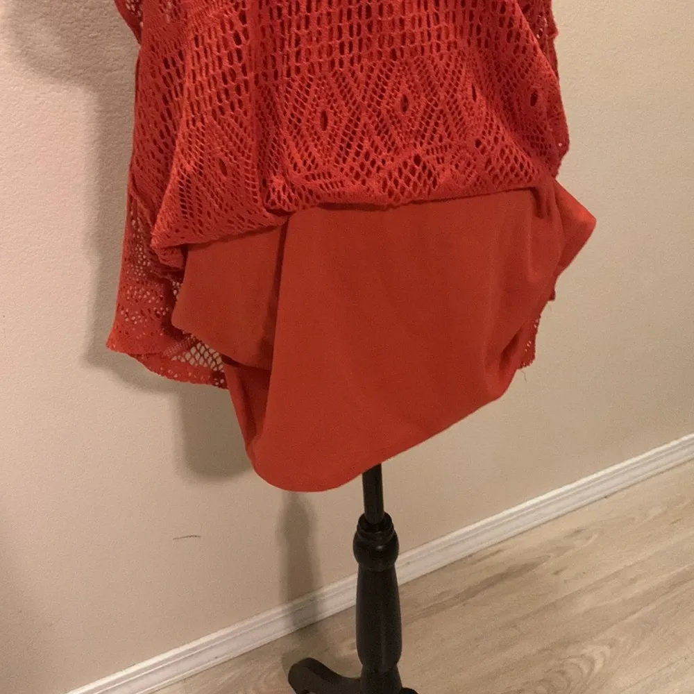 Maurice's  Stretch Tube Top Burnt Orange Lace Trim Maxi Dress - Image 4
