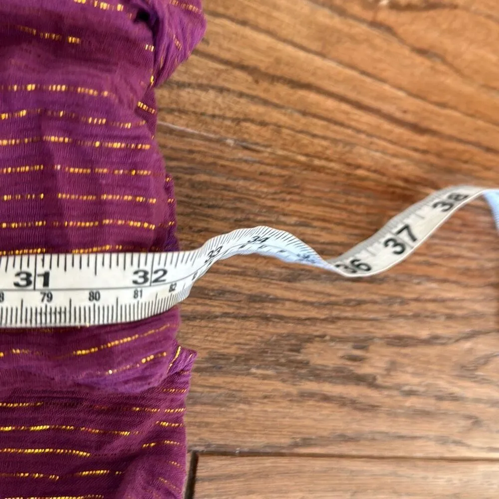 Soft Surroundings purple gold metallic bubble hem midi skirt xs - Image 6