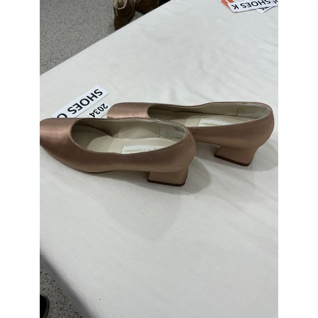 Womans Colorfull Creations Satin Rose Gold Dyed Slip On Pumps Size 5.5 B - Image 3
