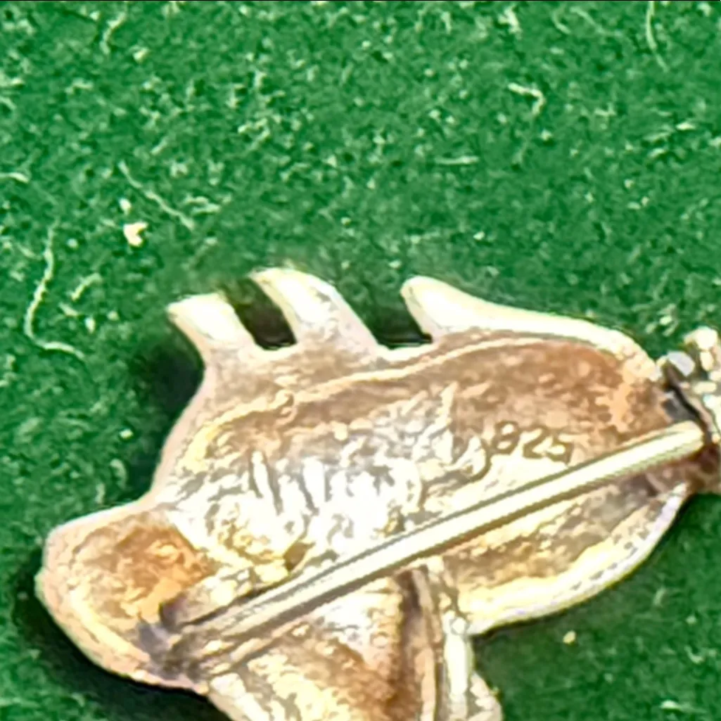 Sterling Silver 925 Rabbit Brooch Gold - Image 4