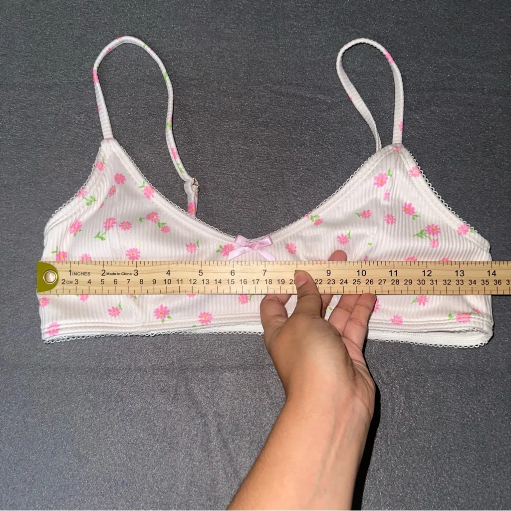 Forever 21 Cottage core Floral Bikini Top with Bow - Image 3