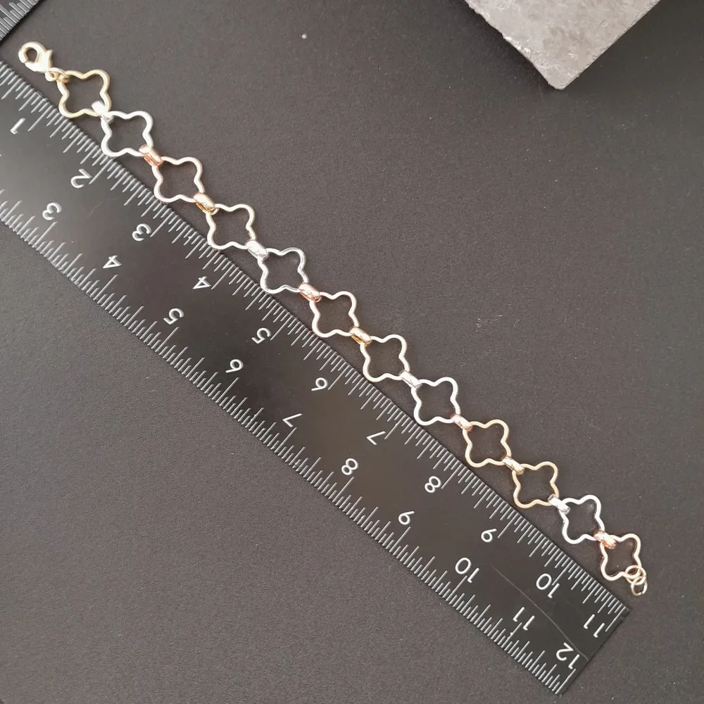 Tri Color Gold Filled Clover Flower Anklet Ankle Bracelet New - Image 4