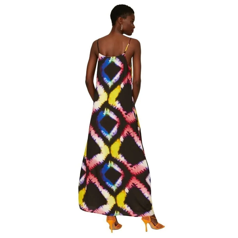Busayo Collective Tie Dye Midi in Multicolor Medium Womens Womens Long Maxi Gown Black - Image 3