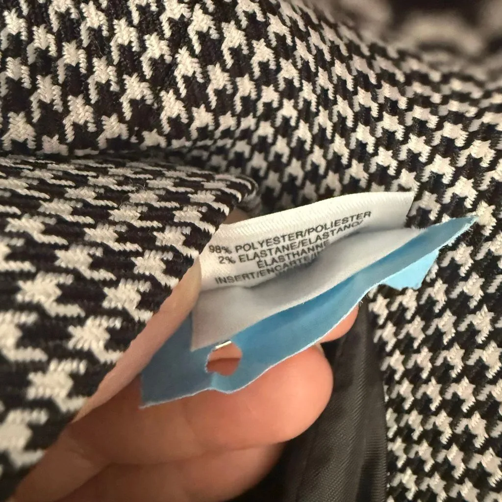 Kasper Women’s 4P Black White Houndstooth Blazer Jacket Office Core Career - Image 4