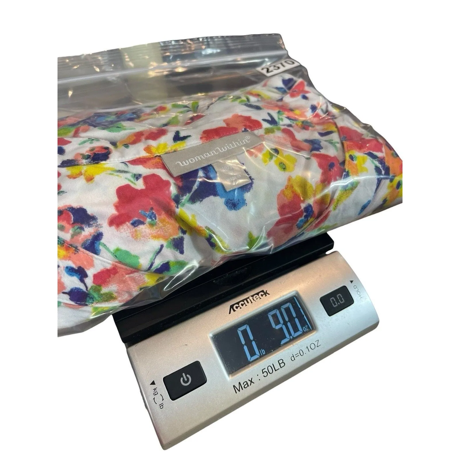 Woman Within 3X Floral Top 3/4 Sleeve White Multicolor Rayon Boho Peasant - Image 10