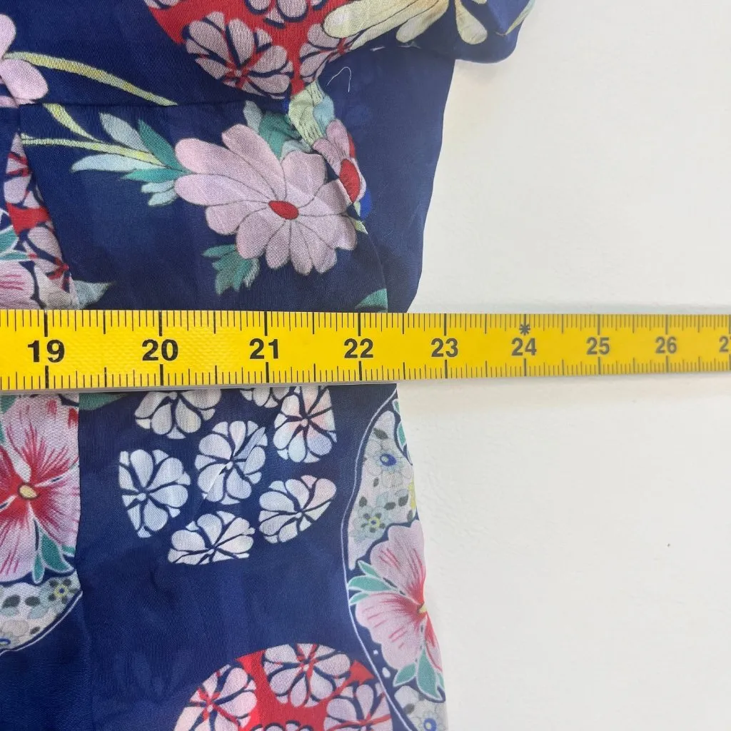 NWOT Johnny Was Blue Floral Kimono Ellyonora Half Placket Tunic Shirt Dress S - Image 16