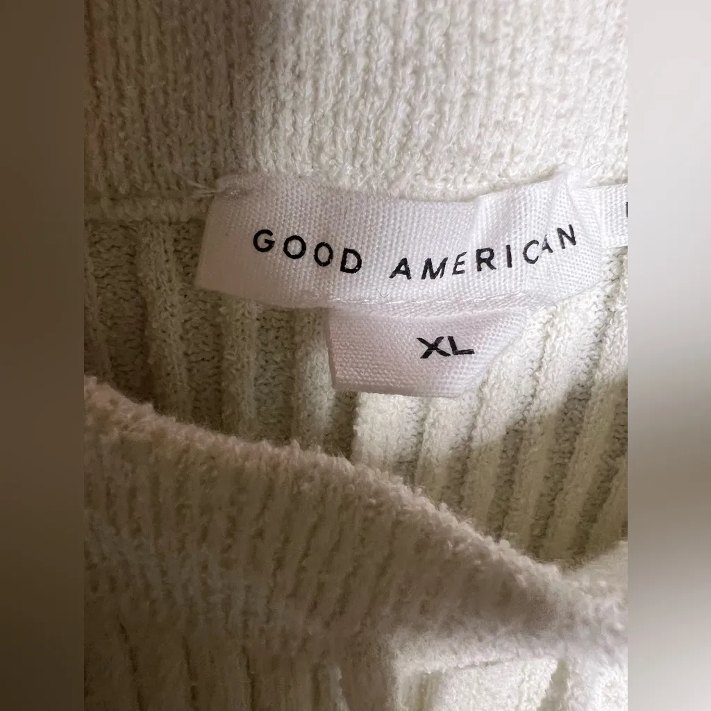 Good American Terry Rib Knit Wide Leg Pants.  Size XL - Image 8