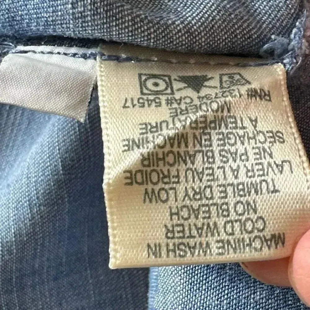 Anthropologie Cloth & Stone Roll Table Sleeve Mini Dress Collared Denim S # 1905 - Image 11