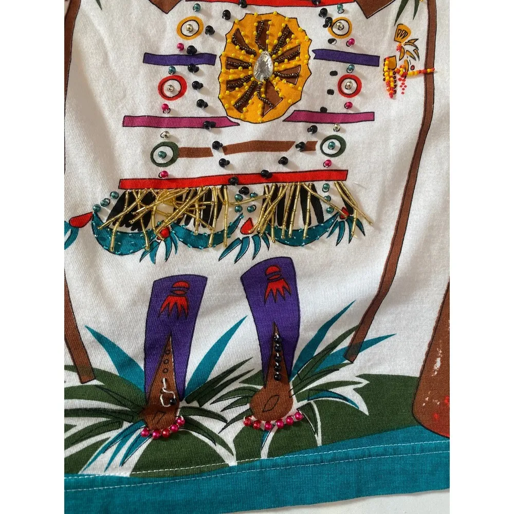 Vintage Polynesian Tribal Beaded T - Image 16